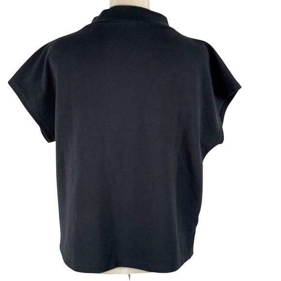 Ann Taylor Chain Link Mock Neck Top in Black  – Size MP (Petite Medium) - Picture 5 of 10